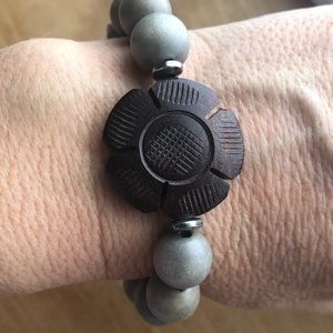 Labradorite, sparrow, rosewood stretch bracelet